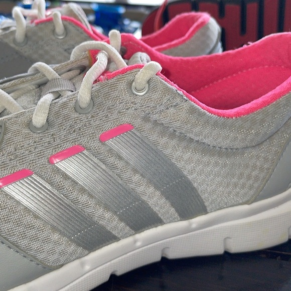 Adidas Trainers KEY FLEX FITFOAM Pink & Gray Flexible Excellent Condition Size 9 - Picture 6 of 12